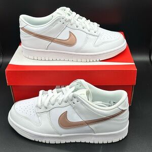 Nike Dunk Low White Metallic Red Bronze Size 7Y Womens Size 8.5 DH9765-100 NEW